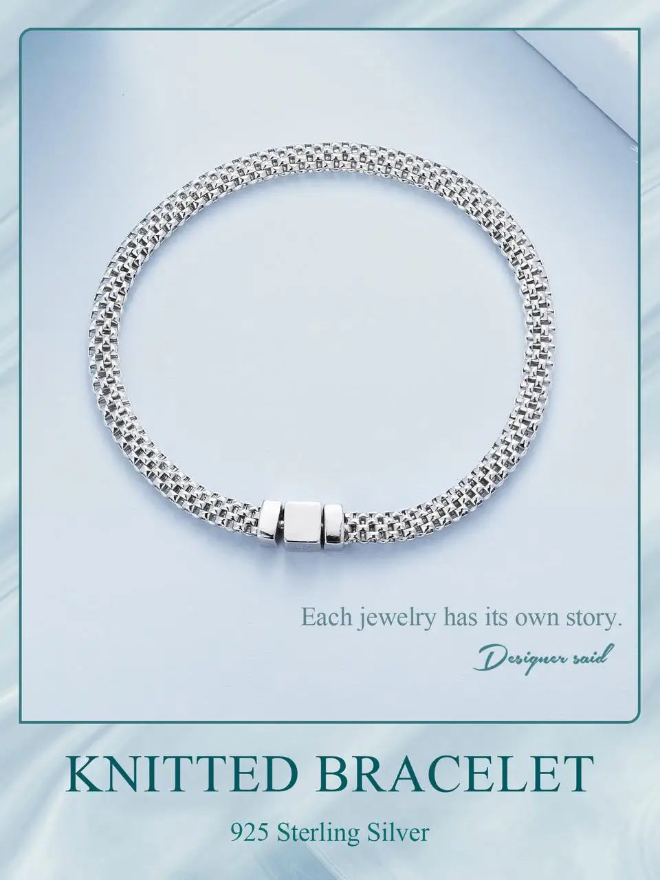 925 sterling zilveren gevlochten armband – retro schakelarmband met vierkante gesp