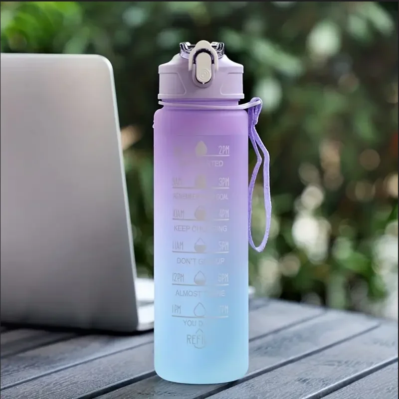 700ml sport waterfles met tijdsmarkering – lekvrije & valbestendige drinkfles voor fitness en outdoor