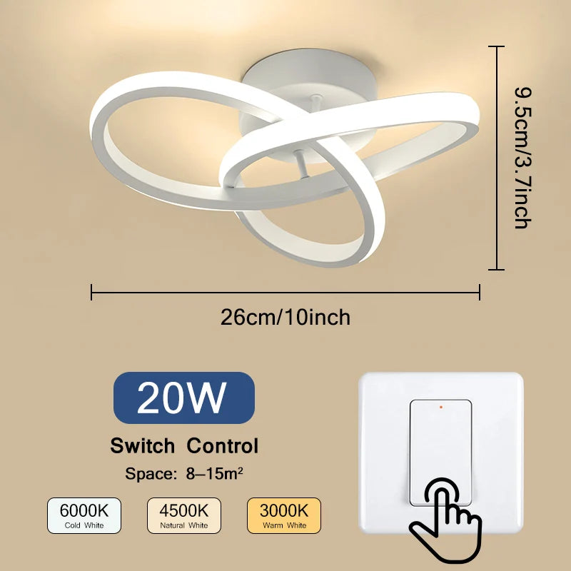 Moderne LED plafondlamp 3 lichtkleuren – opbouw plafondverlichting voor slaapkamer & eetkamer