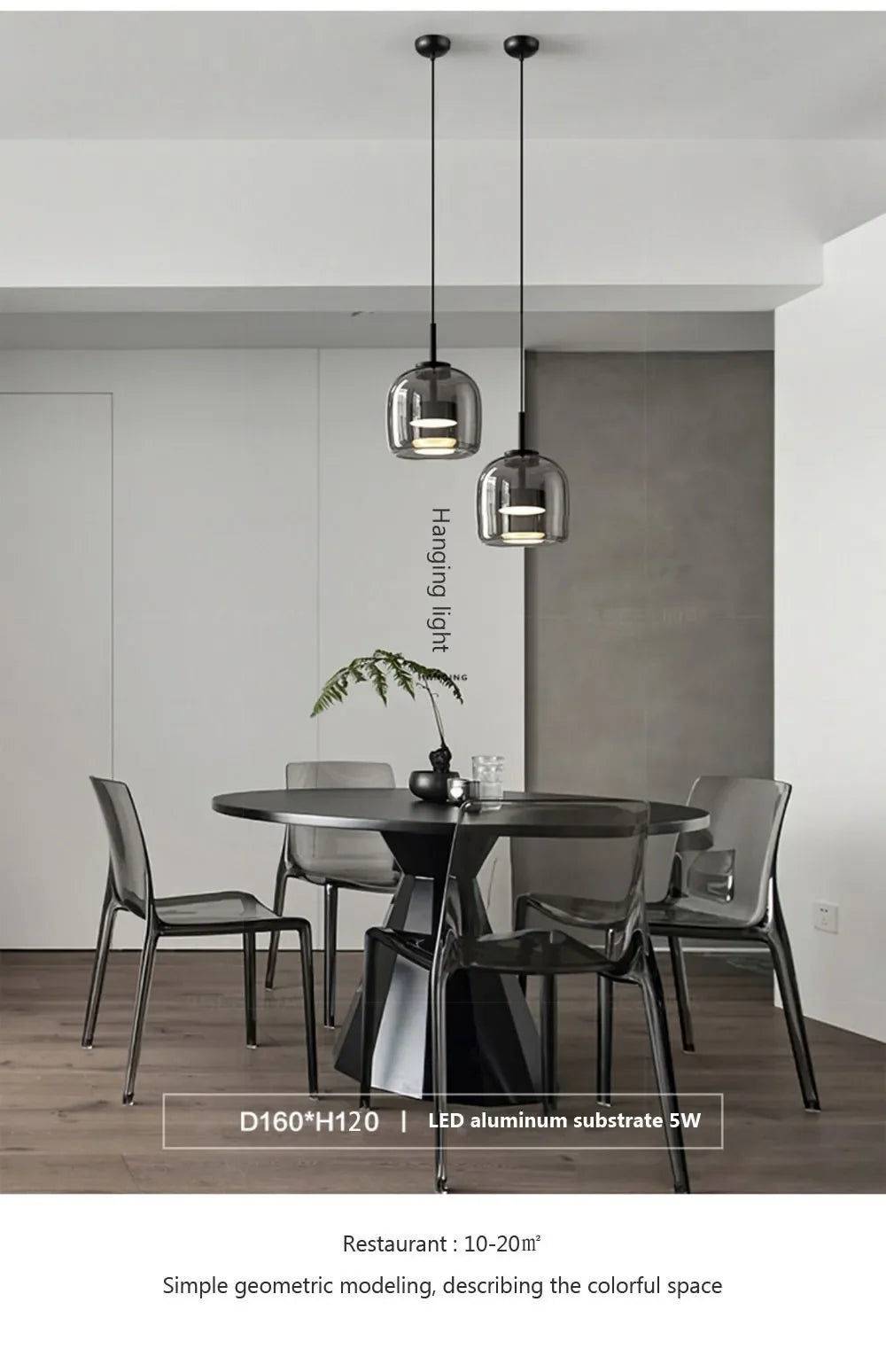 Nordic LED glazen hanglamp – moderne pendant verlichting voor restaurant, bar & interieur