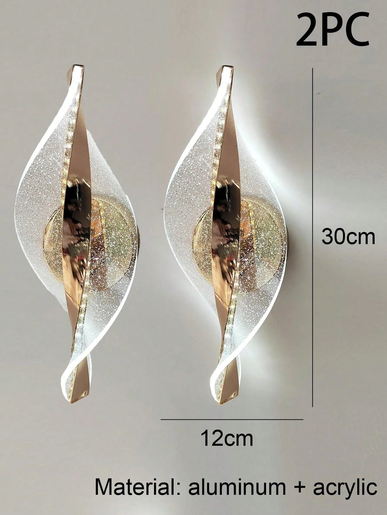 Moderne LED wandlamp – goud/zwart acryl wandverlichting voor slaapkamer, hal & woonkamer