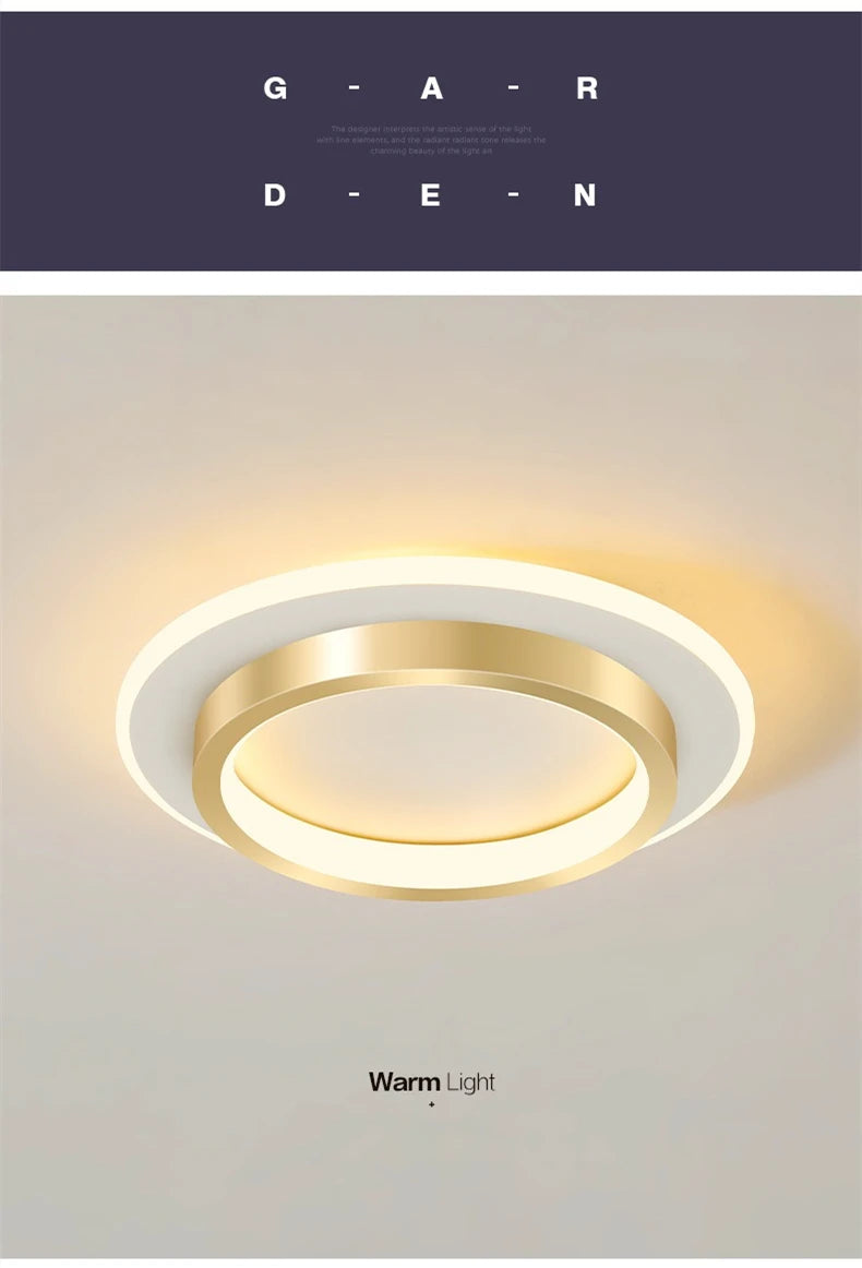 Moderne luxe LED plafondlamp goud – Nordic gang- & corridorverlichting voor hal en trap