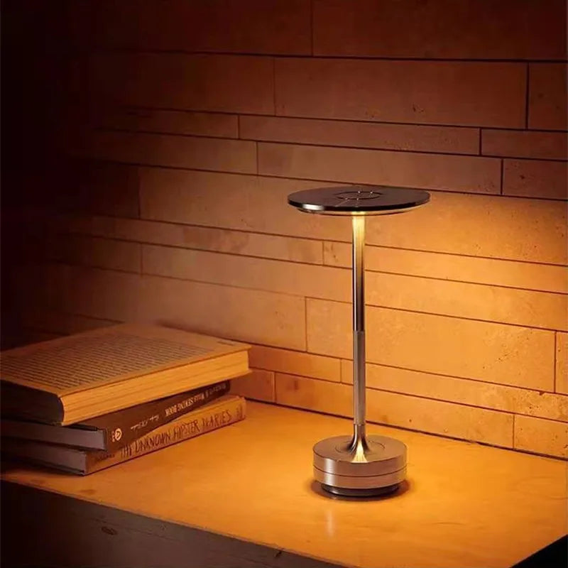 Draadloze oplaadbare tafellamp – dimbare LED touch lamp met retro design (portable)