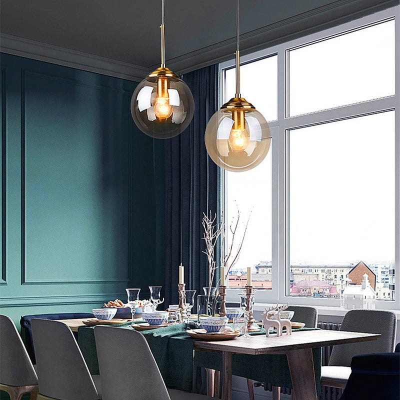 Moderne luxe metalen hanglamp – Nordic LED glazen pendant voor woonkamer, eetkamer & bedside