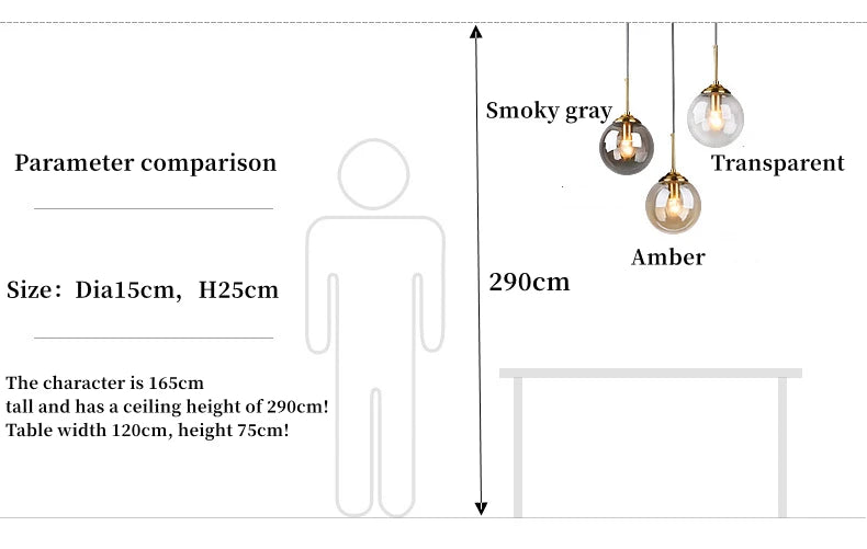 Moderne luxe metalen hanglamp – Nordic LED glazen pendant voor woonkamer, eetkamer & bedside