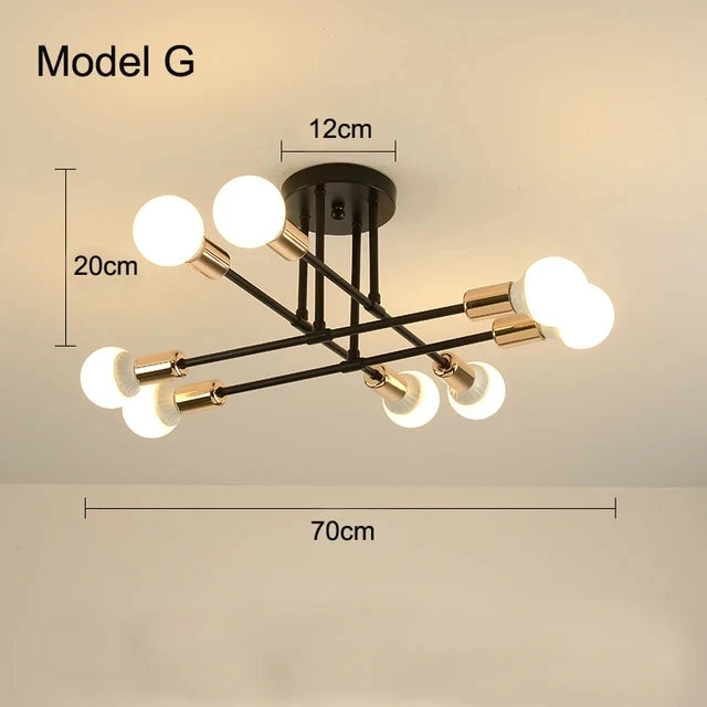 Nordic minimalistische hanglamp – moderne LED plafondlamp in zwart/goud voor slaapkamer & woonkamer