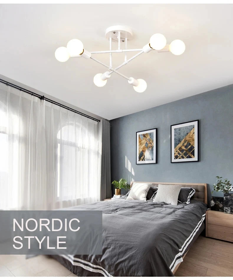 Nordic minimalistische hanglamp – moderne LED plafondlamp in zwart/goud voor slaapkamer & woonkamer