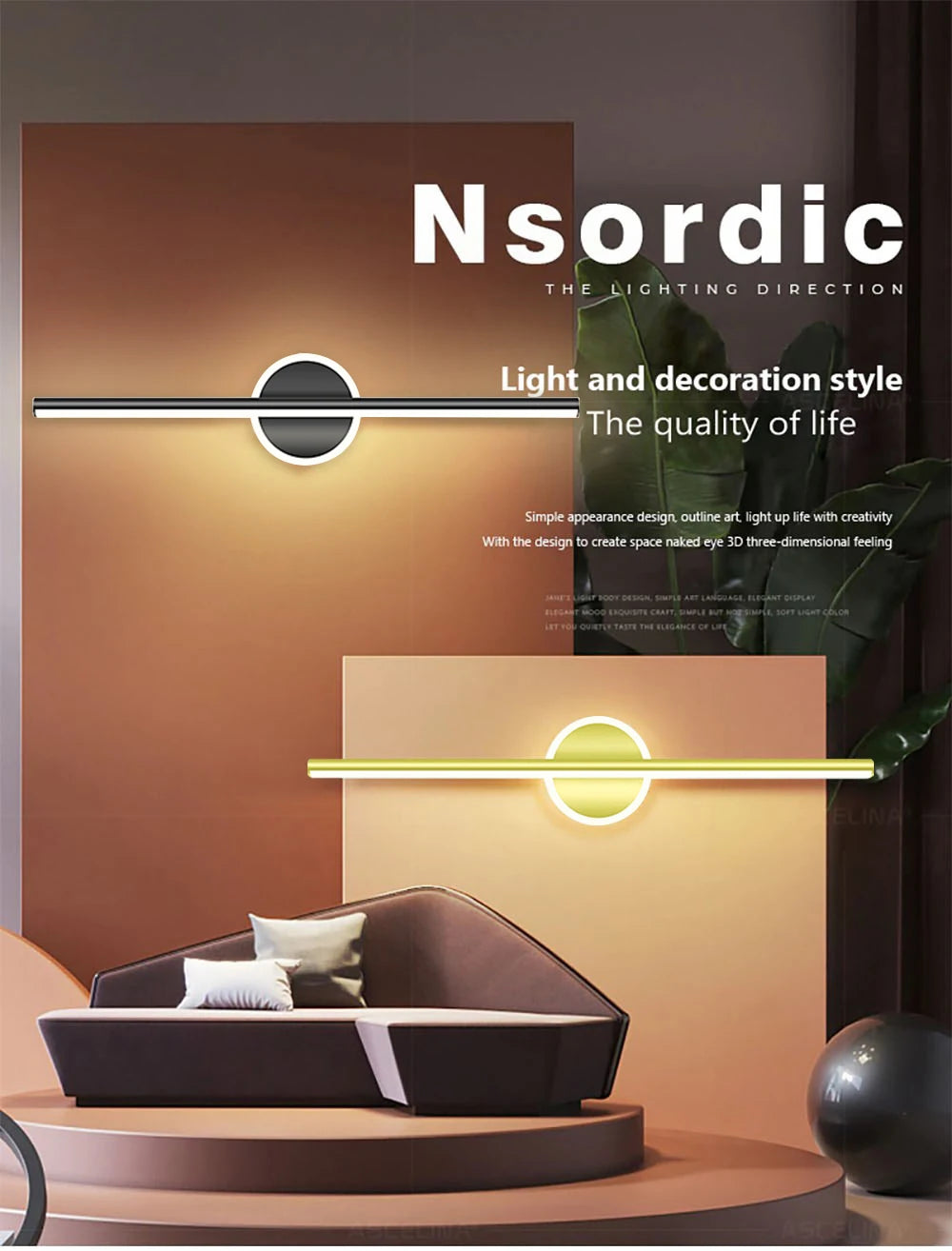 Moderne LED wandlamp spiegelverlichting 40–80 cm – goud/zwart badkamer & make-up lamp