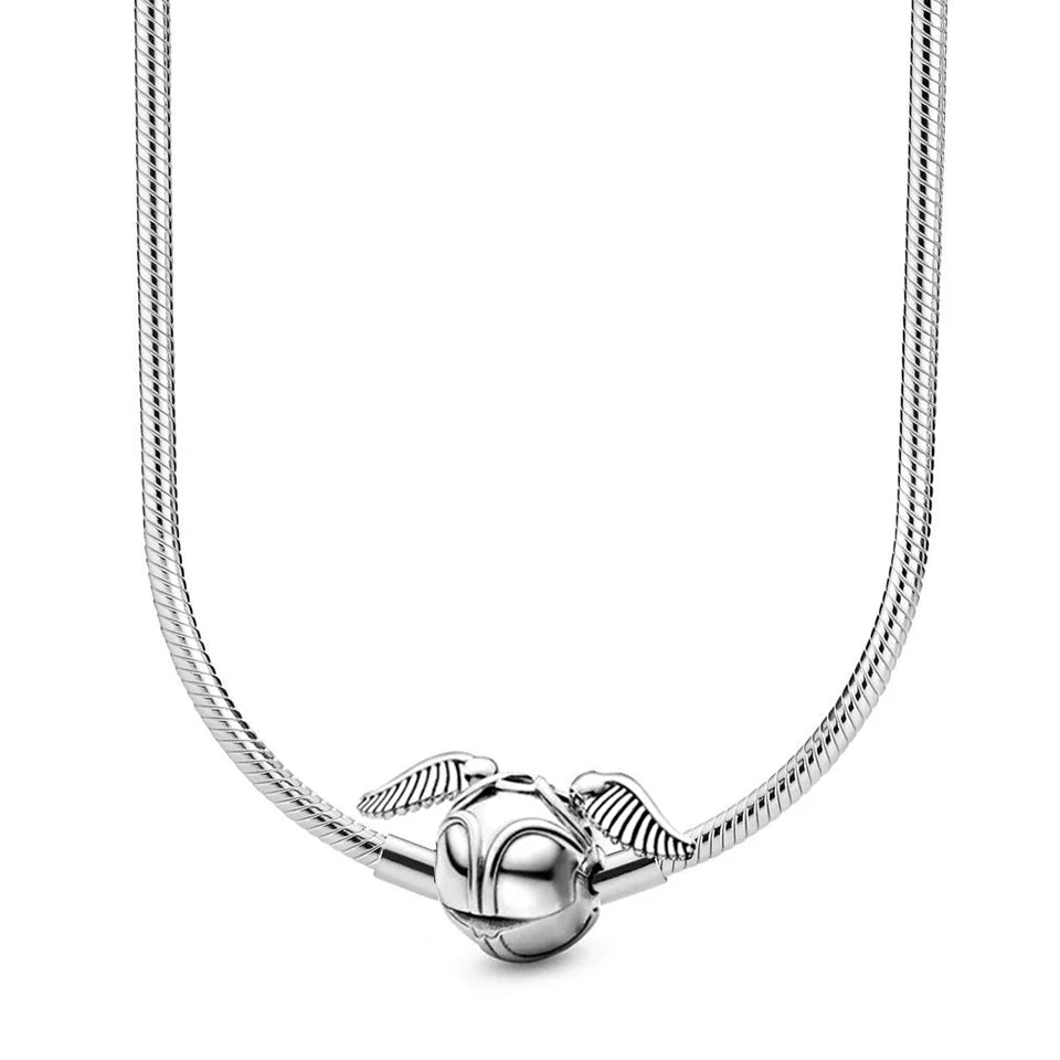 Disney-inspiratie Minnie & Mickey ketting – 925 sterling zilveren charm met strik en pompoen detail