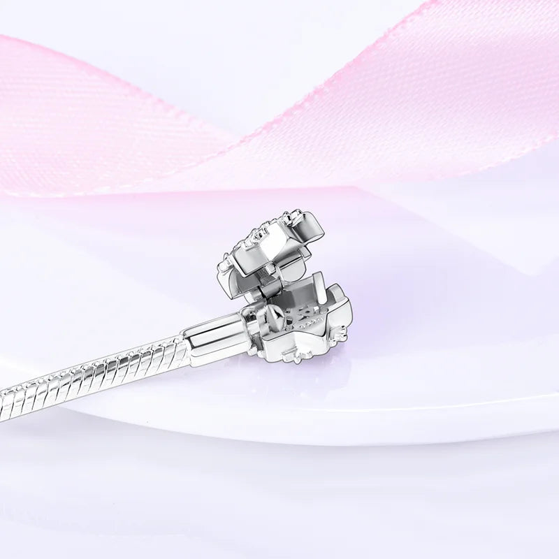 925 sterling zilveren bedelarmband – Ster, maan, zon & klavertje vier met groene zirconia