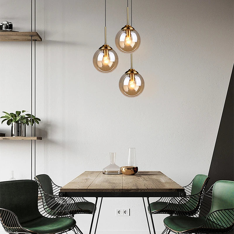 Moderne luxe metalen hanglamp – Nordic LED glazen pendant voor woonkamer, eetkamer & bedside
