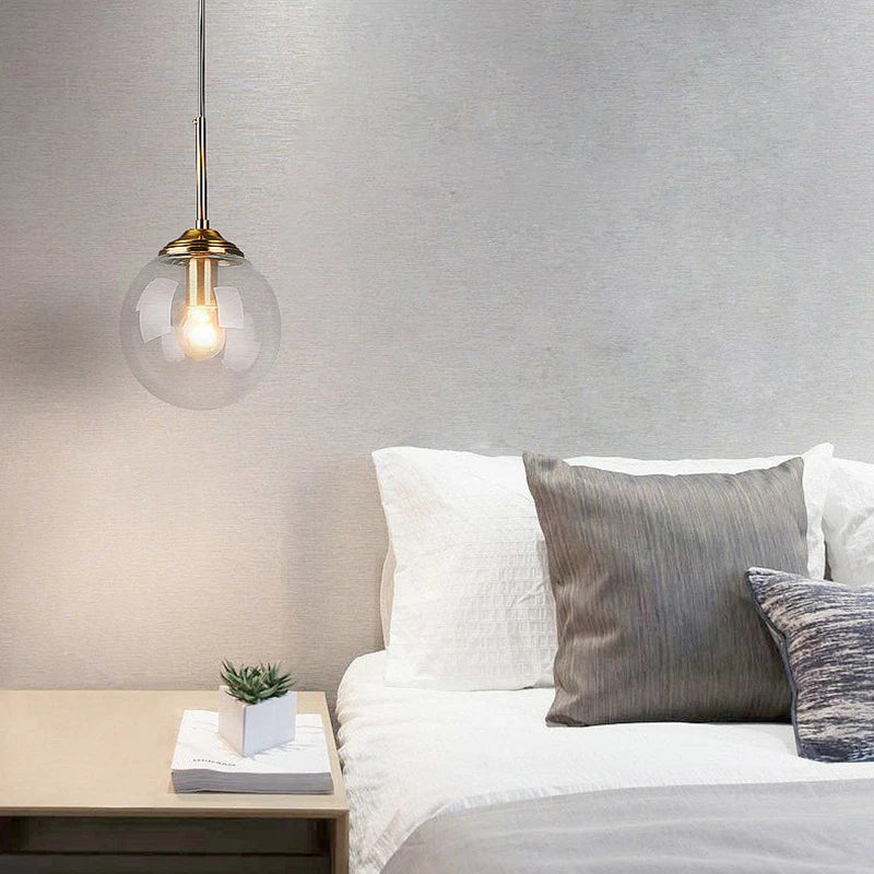 Moderne luxe metalen hanglamp – Nordic LED glazen pendant voor woonkamer, eetkamer & bedside