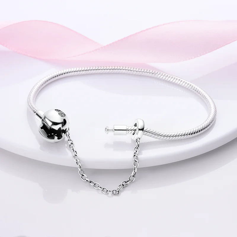 925 sterling zilveren bedelarmband – Ster, maan, zon & klavertje vier met groene zirconia