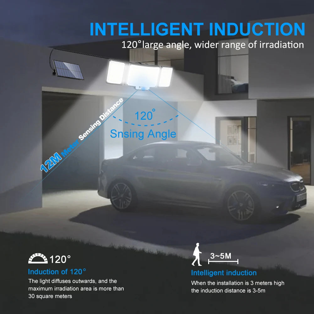 366 LED zonne-energie buitenlamp met bewegingssensor – IP65 waterdichte tuin & beveiligingslamp