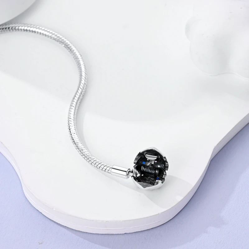 925 Sterling zilveren “Forever Love” hartarmband – Ster, maan, vliegtuig & aarde charms voor dames