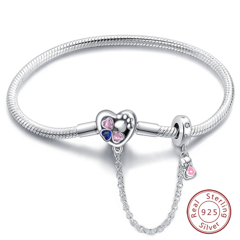 925 Sterling zilveren “Forever Love” hartarmband – Ster, maan, vliegtuig & aarde charms voor dames