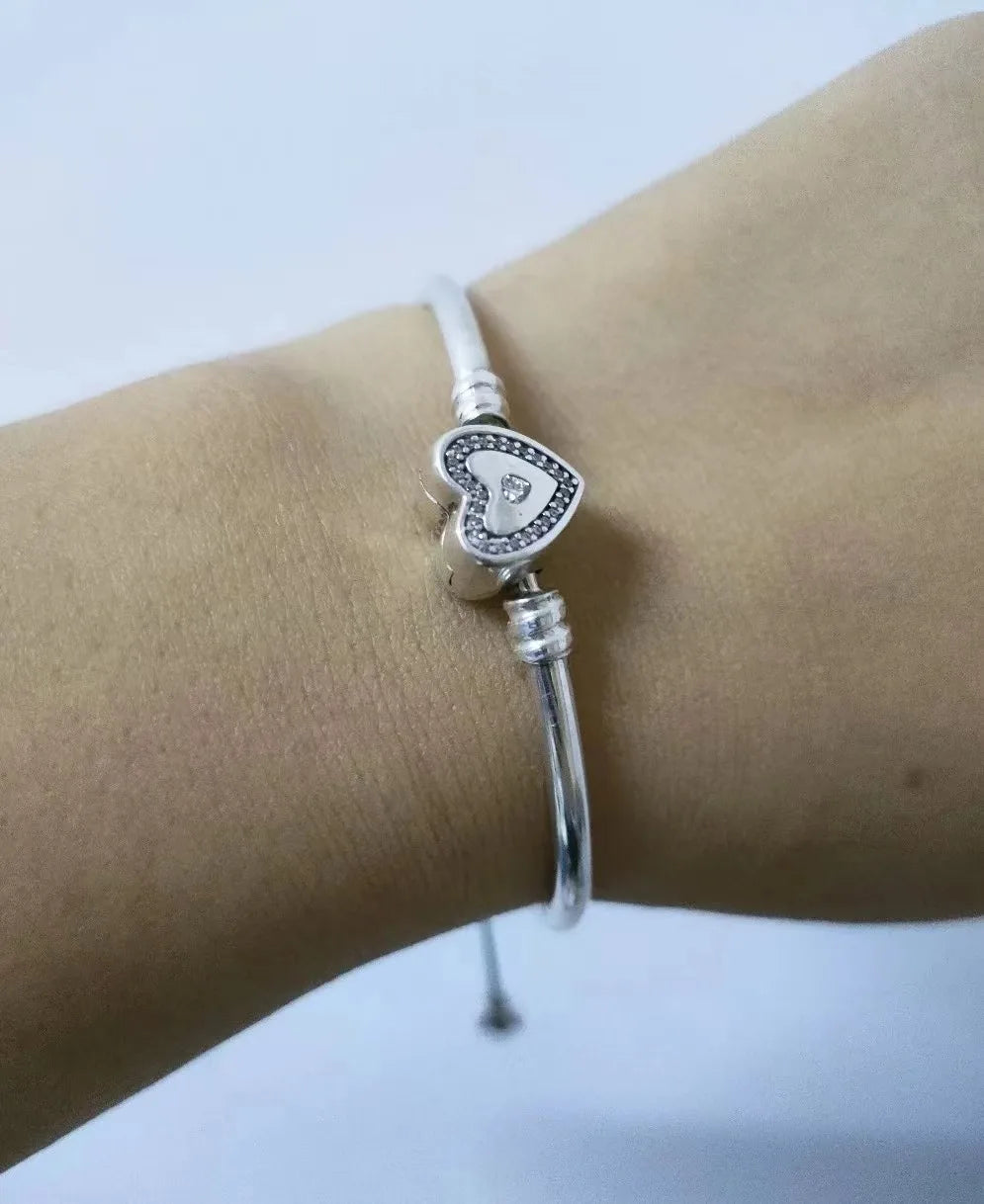 Disney geïnspireerde 925 zilverkleurige bedelarmband – Luxe armband met natuursteen & charms voor dames