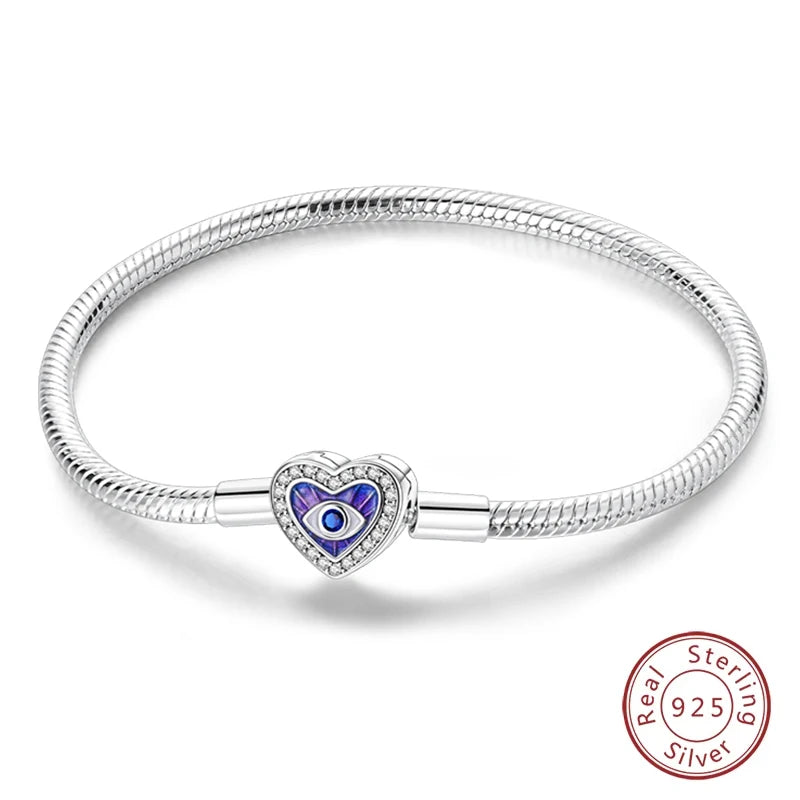 925 Sterling zilveren “Forever Love” hartarmband – Ster, maan, vliegtuig & aarde charms voor dames