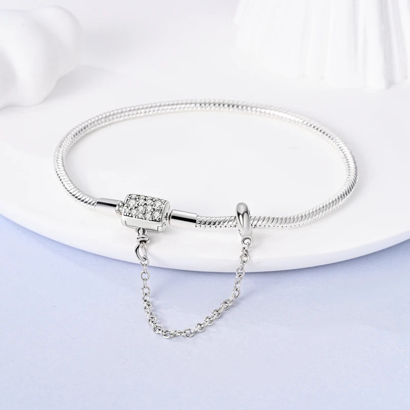 925 Sterling zilveren “Forever Love” hartarmband – Ster, maan, vliegtuig & aarde charms voor dames