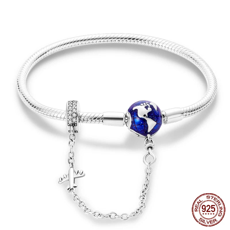 925 sterling zilveren bedelarmband – Ster, maan, zon & klavertje vier met groene zirconia
