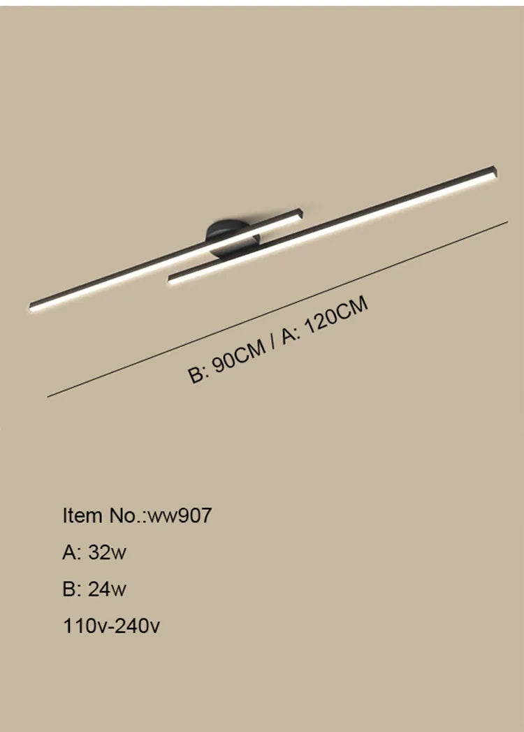 Langwerpige aluminium LED plafondlamp – moderne design plafondverlichting voor hal, kantoor & balkon