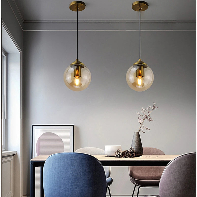 Moderne luxe metalen hanglamp – Nordic LED glazen pendant voor woonkamer, eetkamer & bedside