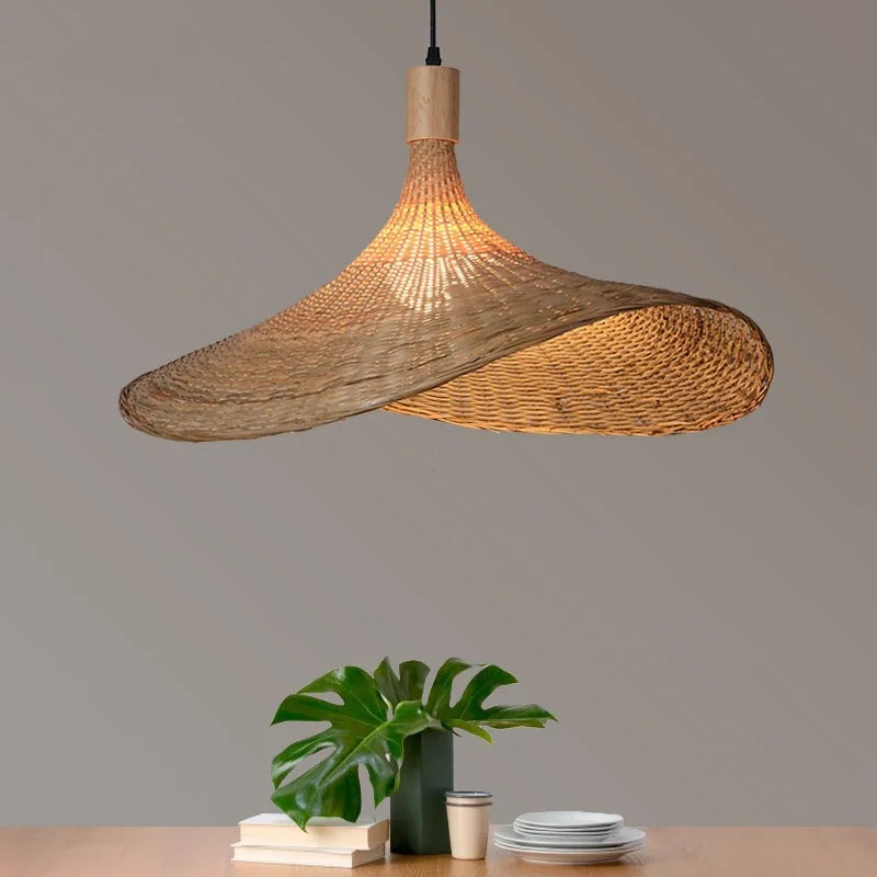 Rotan bamboe hanglamp – handgeweven natuurlijke pendant lamp voor woonkamer & slaapkamer