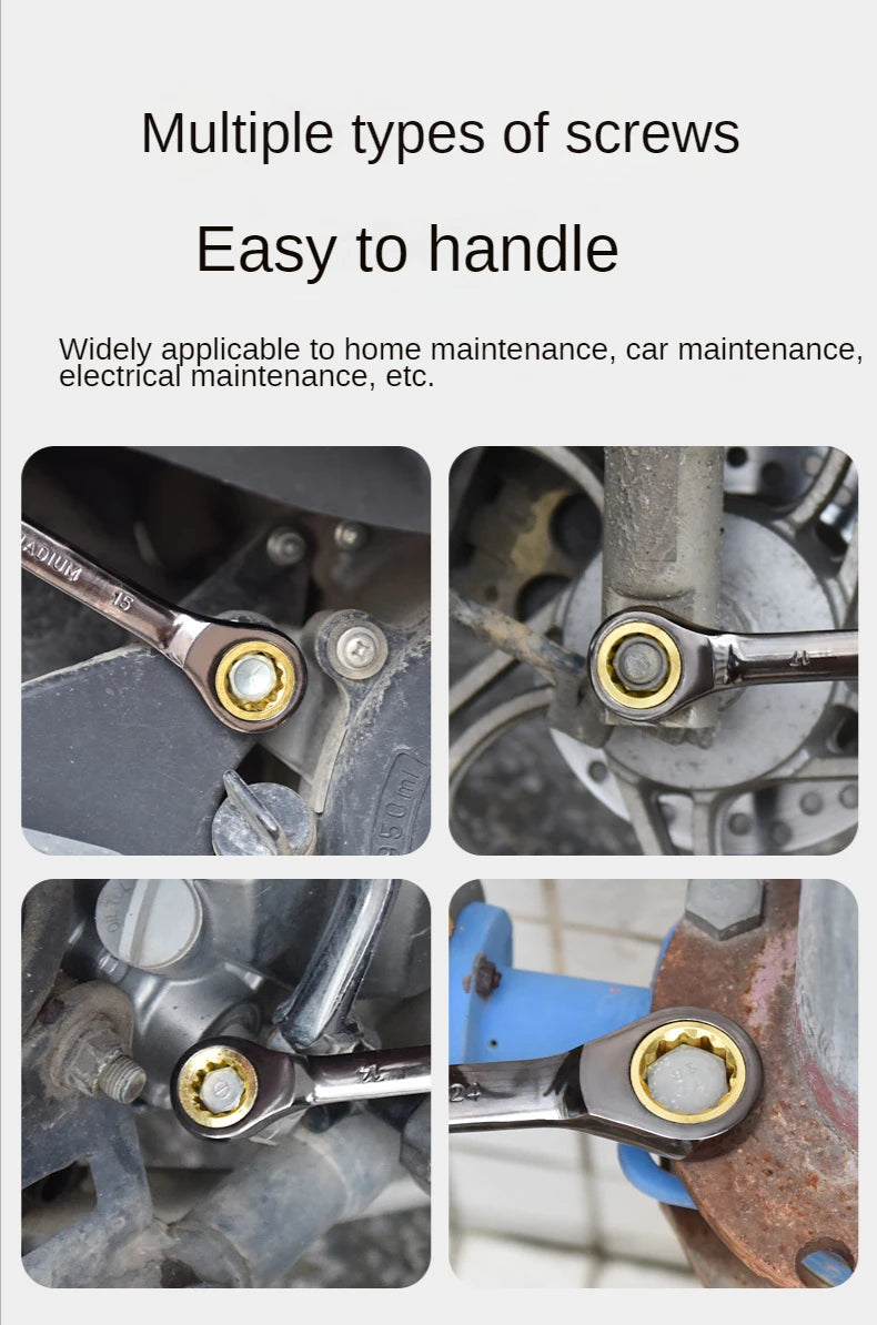 Universele verstelbare ratelsleutel 8–22 mm – Torx momentsleutel voor fiets, motor & auto