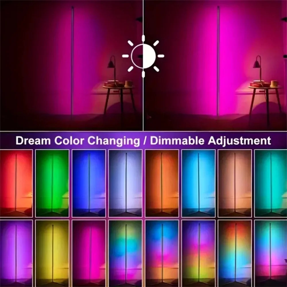 Slimme RGB LED hoekvloerlamp – muziek synchronisatie & app-bediening voor woonkamer