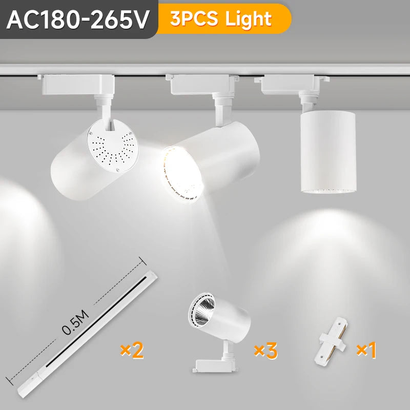 LED railspot 220V – 12W/20W/30W/40W plafond track verlichting voor woonkamer & keuken