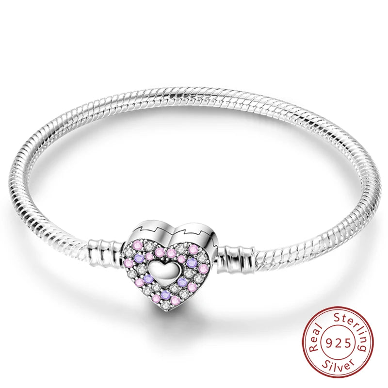 925 Sterling zilveren “Forever Love” hartarmband – Ster, maan, vliegtuig & aarde charms voor dames