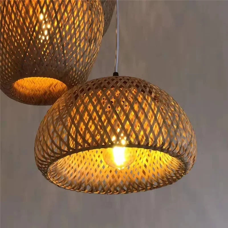 Rotan bamboe hanglamp – handgeweven natuurlijke pendant lamp voor woonkamer & slaapkamer