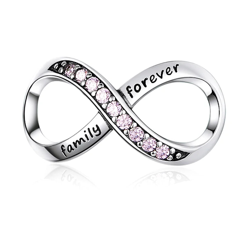 925 sterling zilveren roze zirconia bedel – opengewerkt kristallen charm voor armbanden