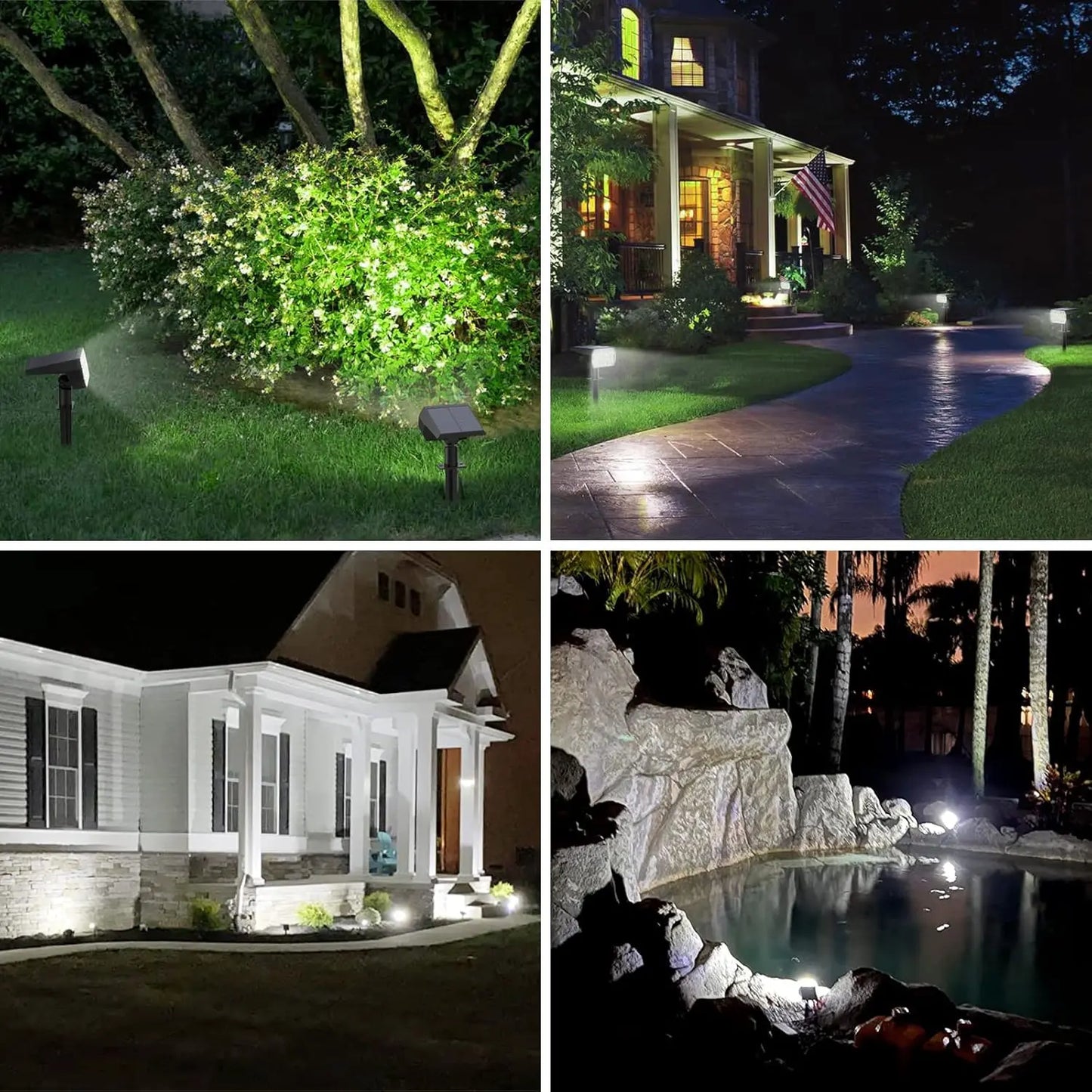 Solar Tuin Spotlights Buiten 52 LED – 3 Lichtstanden – IP65 Waterdicht – Zonne-Spotlamp voor Pad, Oprit & Tuin