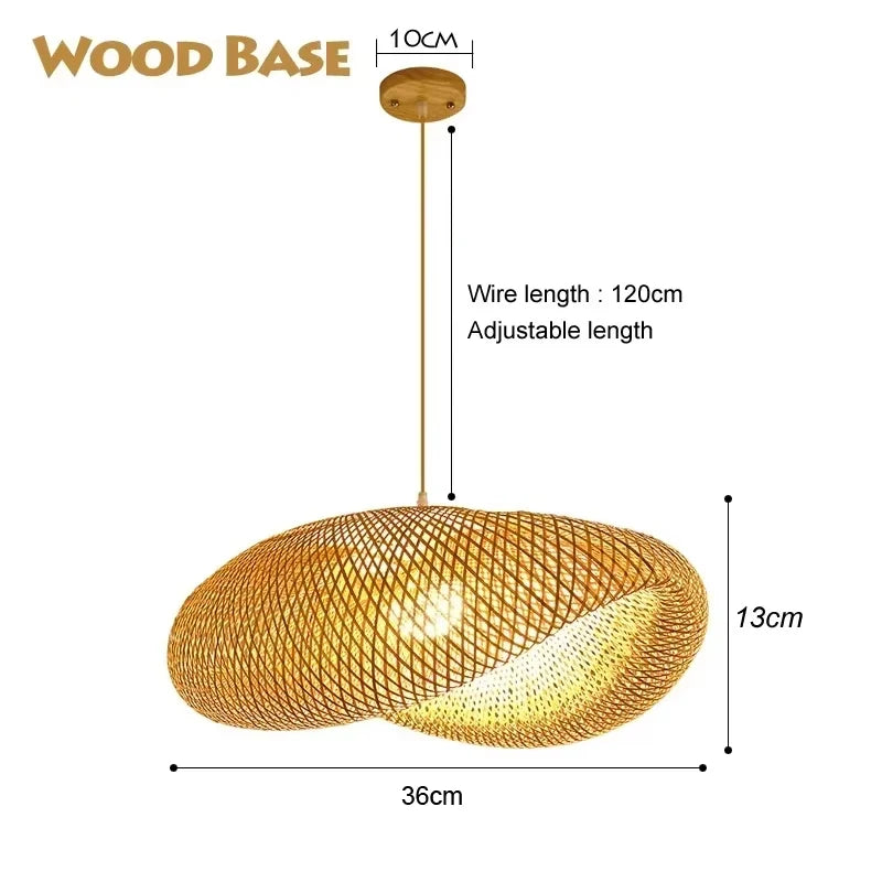 Rotan bamboe hanglamp – handgeweven natuurlijke pendant lamp voor woonkamer & slaapkamer