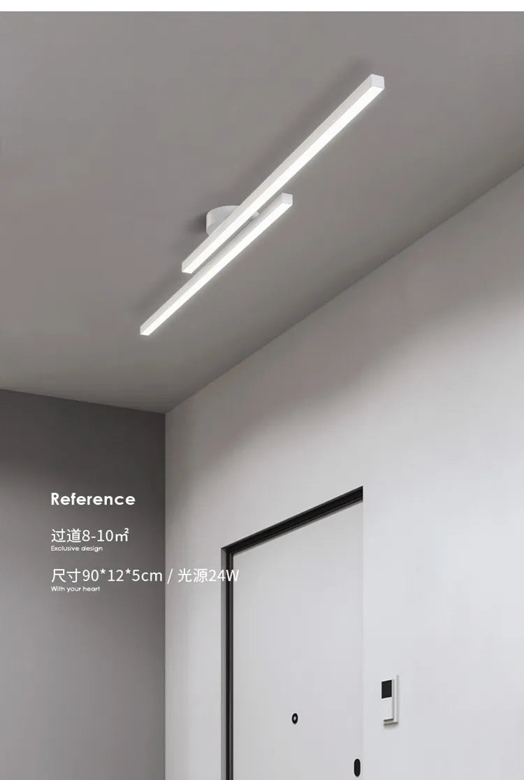 Langwerpige aluminium LED plafondlamp – moderne design plafondverlichting voor hal, kantoor & balkon