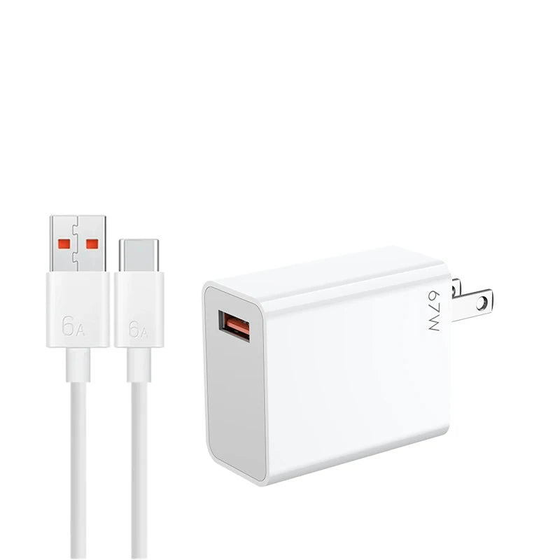 Xiaomi 67W originele snellader EU – Turbo Charge adapter met 6A USB-C kabel